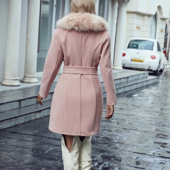 Classic Contemporary business Chic Pink Trench Coat - Picture 4 of 11